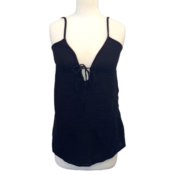 Xhilaration Tops - XHILARATION cotton black v-neck baby doll shirt in Women’s size medium